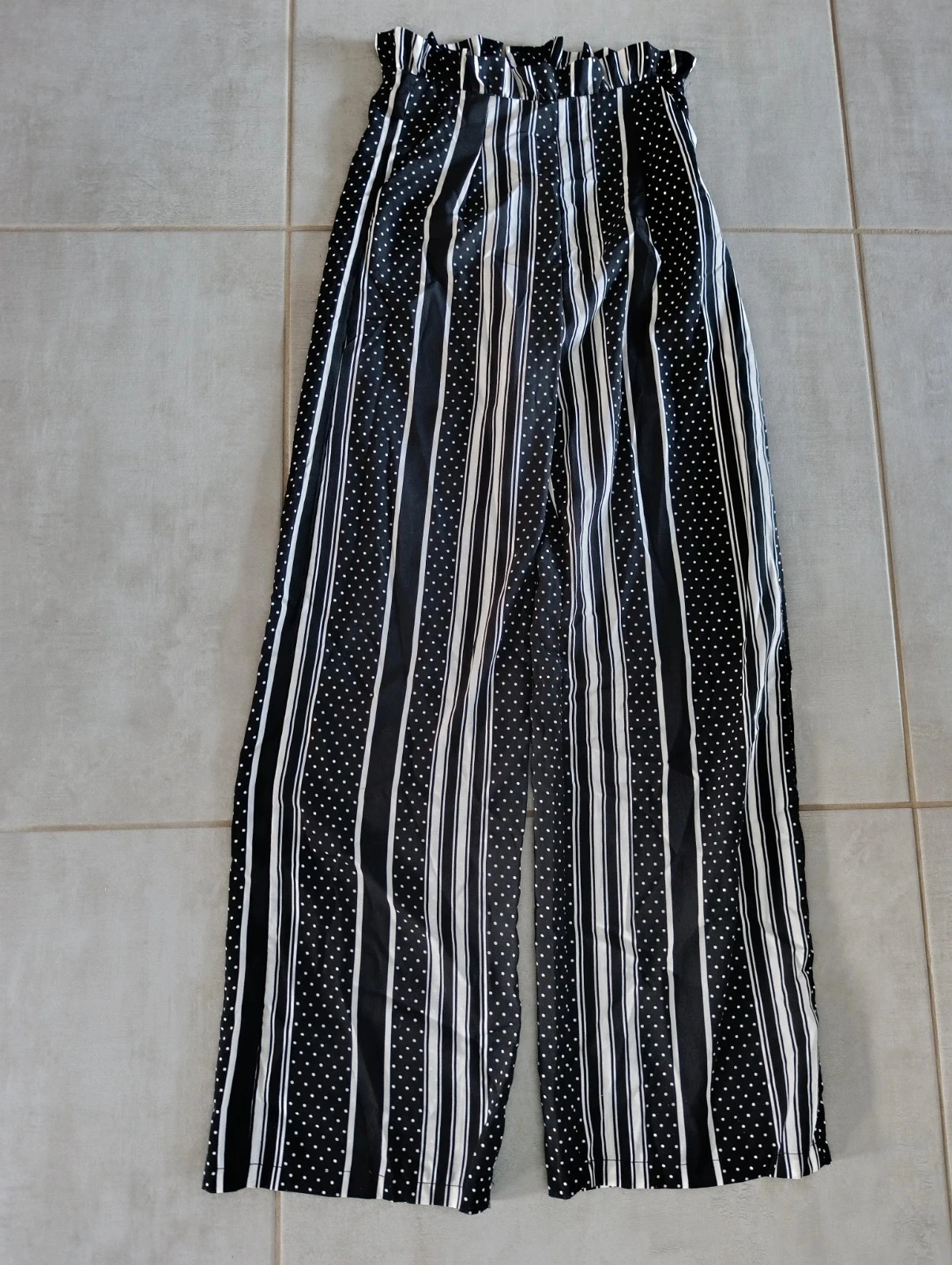 Black and white striped & polka dot Saint Genies flowy pants - Size 34 - New with tag – photo 2